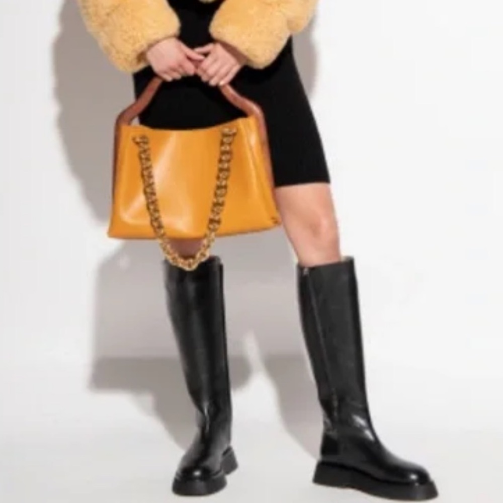 New Wandler ROSA Tall Black Leather Boots • 38.5 EU
